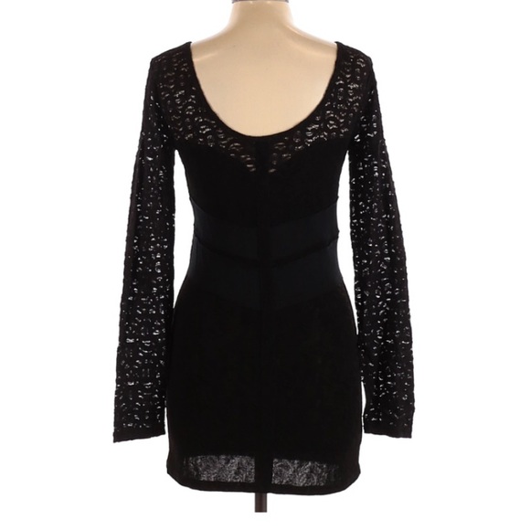 Free People black lace dress Large L long sleeve Excellent RARE GORGEOUS - Picture 1 of 13